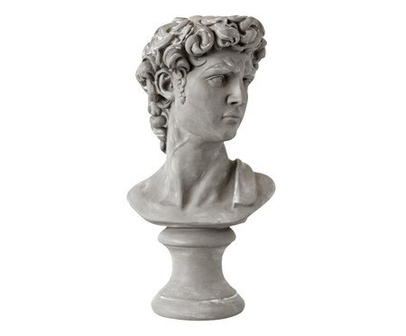 Escultura Busto David Cinza com detalhes em Branco | Westwing