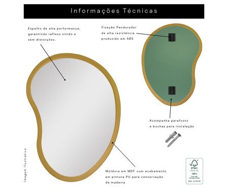Espelho de Parede Orgânico Egg Dourado | Westwing