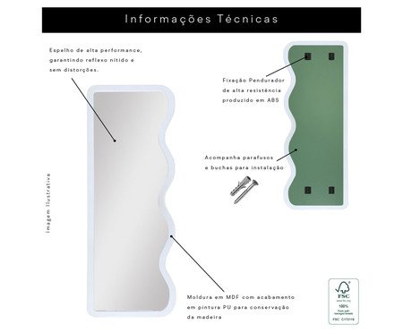 Espelho de Chão Wave Orgânico Branco | Westwing