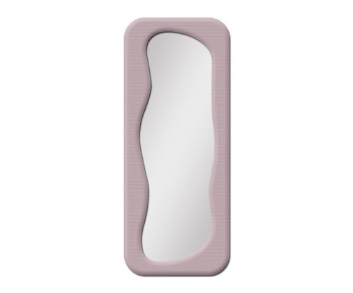 Espelho de Chão em Veludo Milão Rosa, pink | WestwingNow