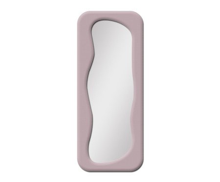 Espelho de Chão em Veludo Milão Rosa