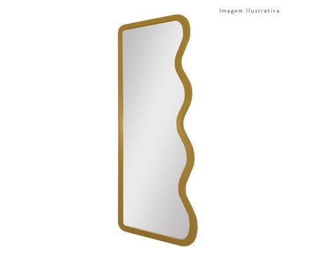 Espelho de Chão Wave Orgânico Dourado | Westwing