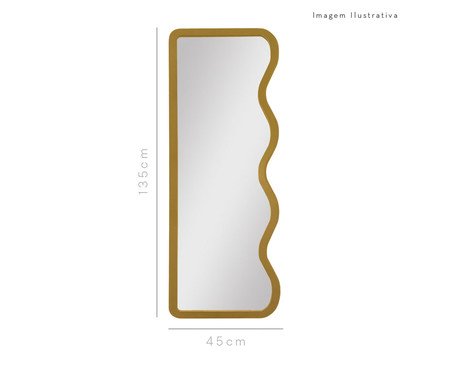 Espelho de Chão Wave Orgânico Dourado | Westwing