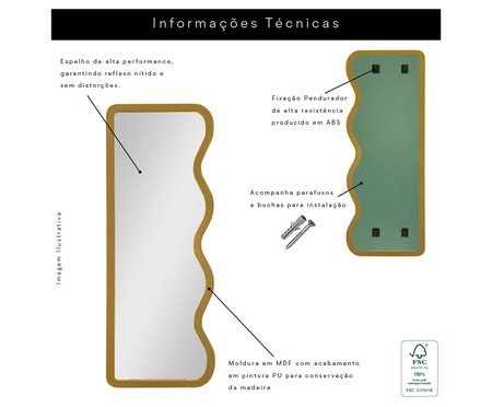 Espelho de Chão Wave Orgânico Dourado | Westwing