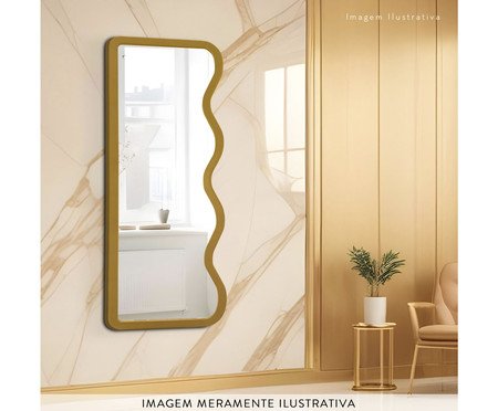 Espelho de Chão Wave Orgânico Dourado | Westwing