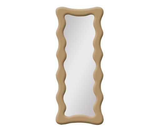 Espelho de Chão em Bouclê Londres Caramelo, beige | WestwingNow