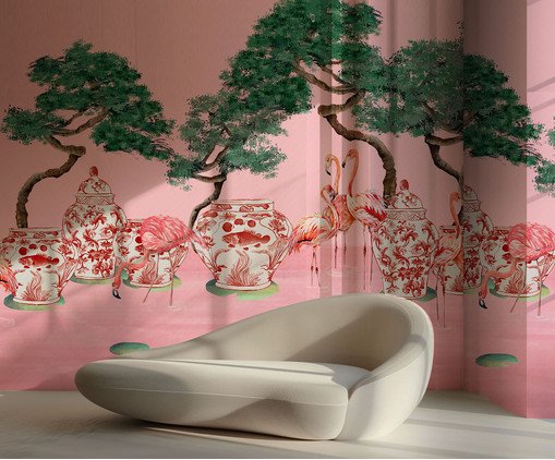 Papel de Parede Pink Flamingos Rosé, Colorido | WestwingNow