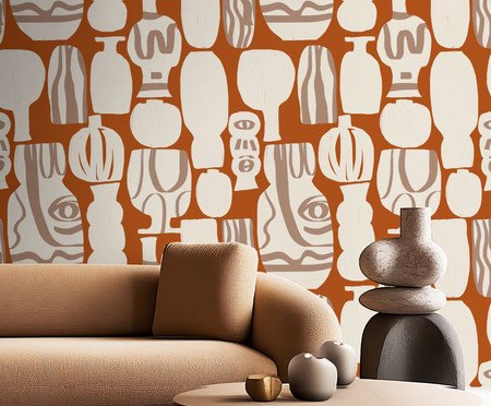 Papel de Parede Ânfora Terracota | Westwing
