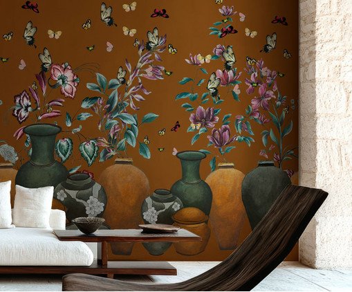 Papel de Parede Jardim Encantado Terracota, Colorido | WestwingNow