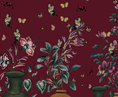 Papel de Parede Jardim Encantado Cereja | Westwing