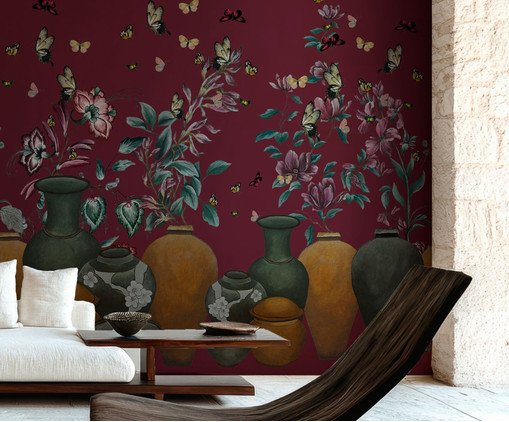 Papel de Parede Jardim Encantado Cereja, Colorido | WestwingNow
