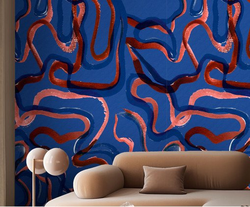 Papel de Parede Gestual Azul, Colorido | WestwingNow