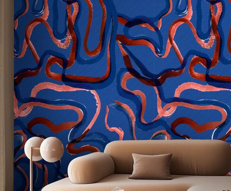 Papel de Parede Gestual Azul | Westwing