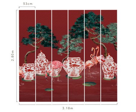 Papel de Parede Pink Flamingos Rouge | Westwing