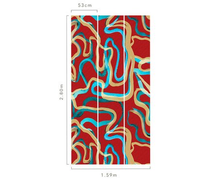 Papel de Parede Gestual Vermelho | Westwing
