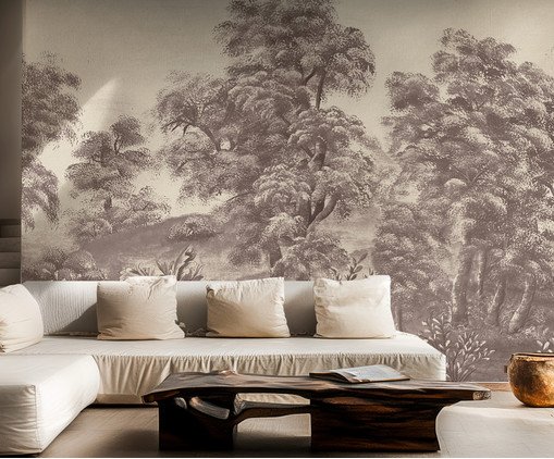 Papel de Parede Caminho do Bosque Preto e Branco, Colorido | WestwingNow