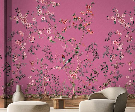 Papel de Parede Jardim Sereno Rosa | Westwing