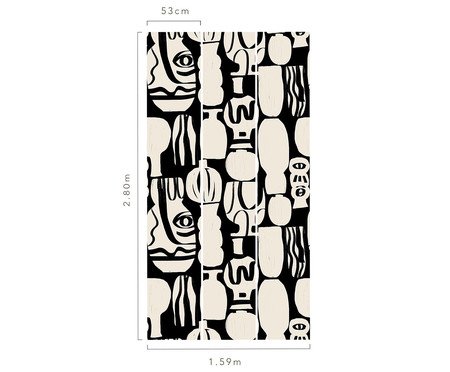 Papel de Parede Ânfora Preto e Branco | Westwing