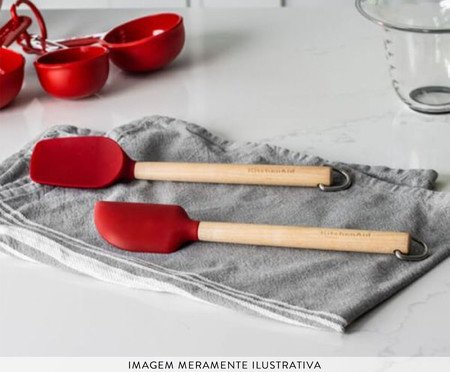Jogo de Espátulas em Silicone Kitchenaid Vermelho | Westwing
