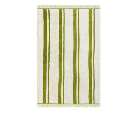 Toalha de Praia com franja Amalfi Verde e Off-White | Westwing