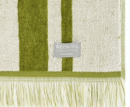 Toalha de Praia com franja Amalfi Verde e Off-White | Westwing
