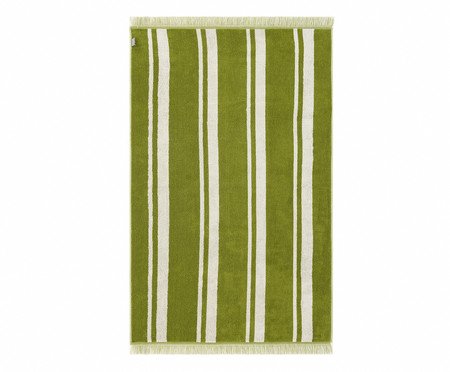 Toalha de Praia com franja Amalfi Verde e Off-White | Westwing