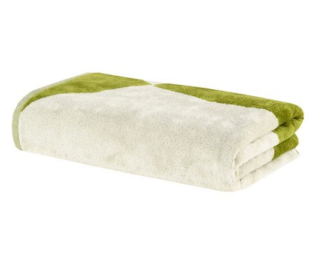 Toalha de Praia Solenne Verde e Off-White | Westwing