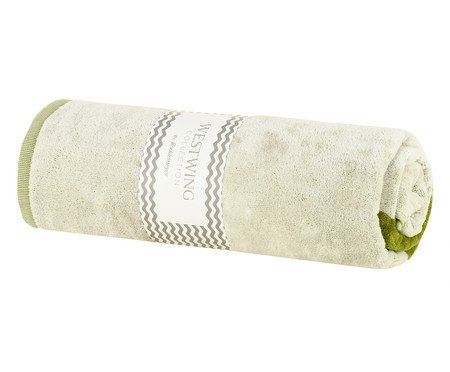 Toalha de Praia Solenne Verde e Off-White | Westwing