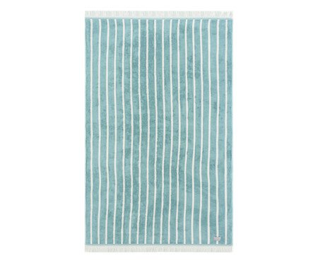 Toalha de Praia com franja Riviera Azul e Off-White | Westwing