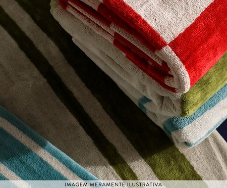 Toalha de Praia Maldivas Vermelho e Off-White | Westwing