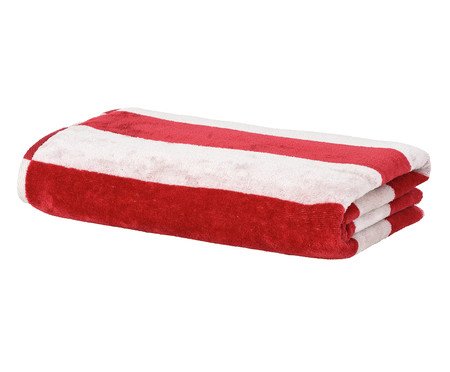 Toalha de Praia Maldivas Vermelho e Off-White | Westwing