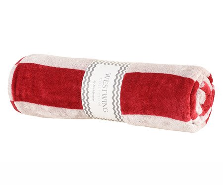 Toalha de Praia Maldivas Vermelho e Off-White | Westwing