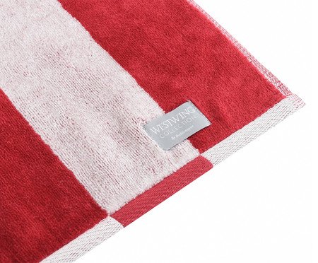 Toalha de Praia Maldivas Vermelho e Off-White | Westwing