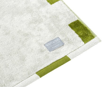 Toalha de Praia Borogodó Verde e Off-White | Westwing