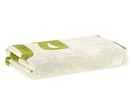 Toalha de Praia Borogodó Verde e Off-White | Westwing