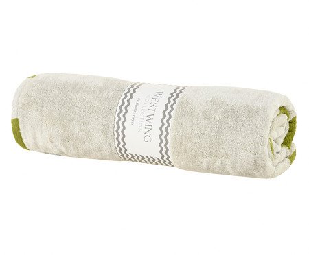 Toalha de Praia Borogodó Verde e Off-White | Westwing