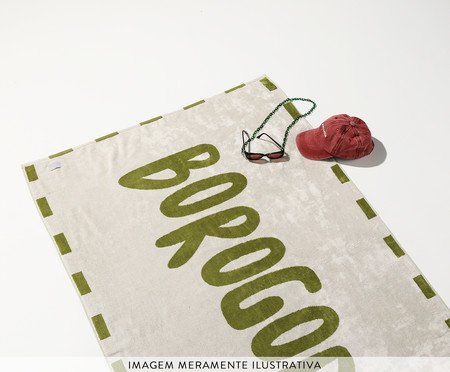 Toalha de Praia Borogodó Verde e Off-White | Westwing