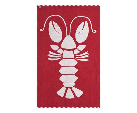 Toalha de Praia Lagosta Vermelho e Off-White | Westwing