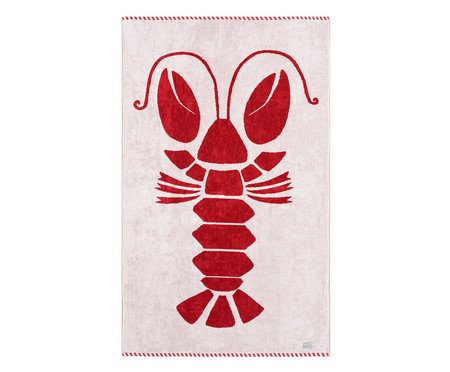 Toalha de Praia Lagosta Vermelho e Off-White | Westwing