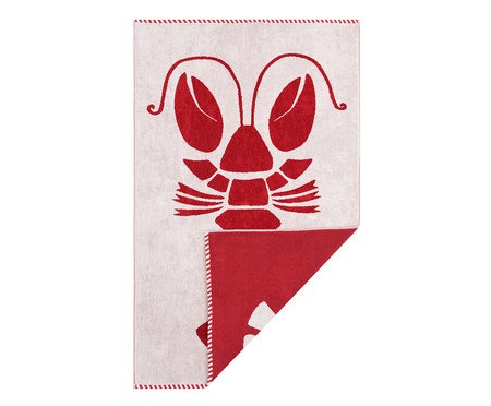 Toalha de Praia Lagosta Vermelho e Off-White | Westwing