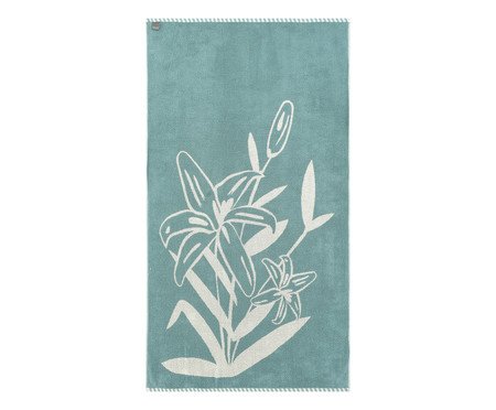 Toalha de Praia Lirio Azul e Off-White | Westwing