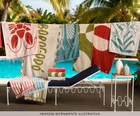 Toalha de Praia Lirio Azul e Off-White | Westwing