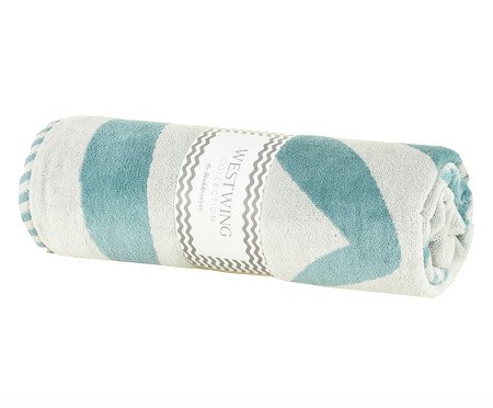 Toalha de Praia Lirio Azul e Off-White | Westwing