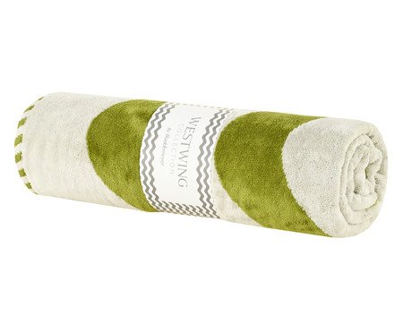 Toalha de Praia Ibiza Verde e Off-White | Westwing
