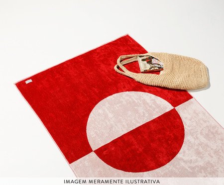 Toalha de Praia Phuket Vermelho e Off-White | Westwing