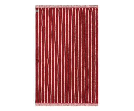 Toalha de Praia com franja Riviera Vermelho e Off-White | Westwing
