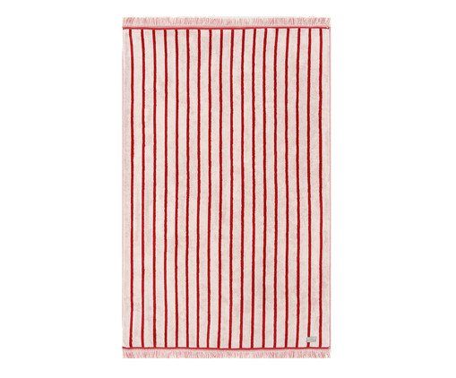 Toalha de Praia com franja Riviera Vermelho e Off-White, red | WestwingNow