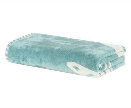Toalha de Praia Sardinha Azul e Off-White | Westwing
