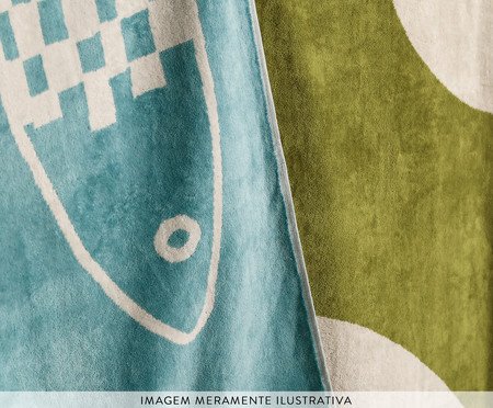 Toalha de Praia Sardinha Azul e Off-White | Westwing