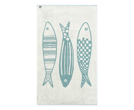 Toalha de Praia Sardinha Azul e Off-White | Westwing